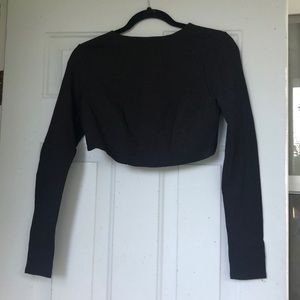 Nasty Gal long sleeve black crop top